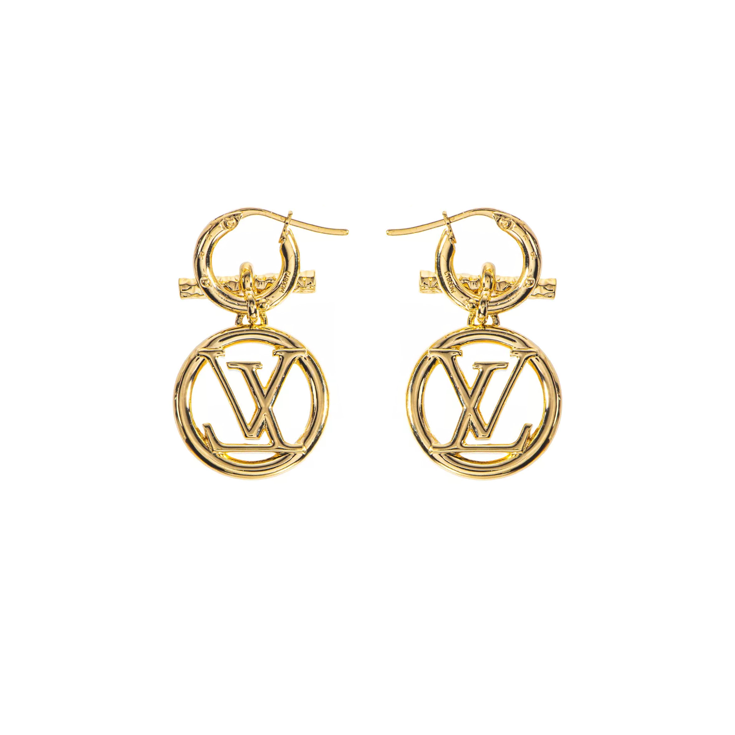 l**is V*t*n earrings bookle dereille baby l**ise lv hoop gold gp m00613